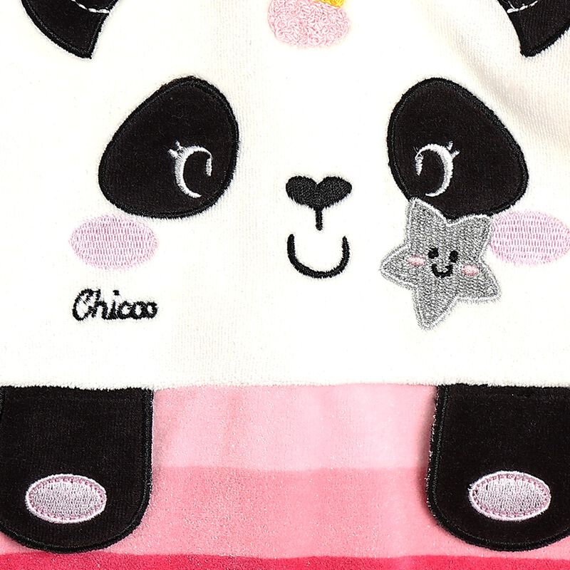 Girls Medium Pink Velour Nappy Opening Babysuit image number null